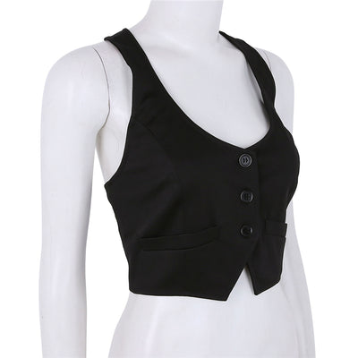 Chaleco Ajustado de Cuello V con Botones para Mujer - Image 9
