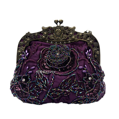 Bolso de Noche Vintage con Bordado de Rosas y Lentejuelas - Image 27