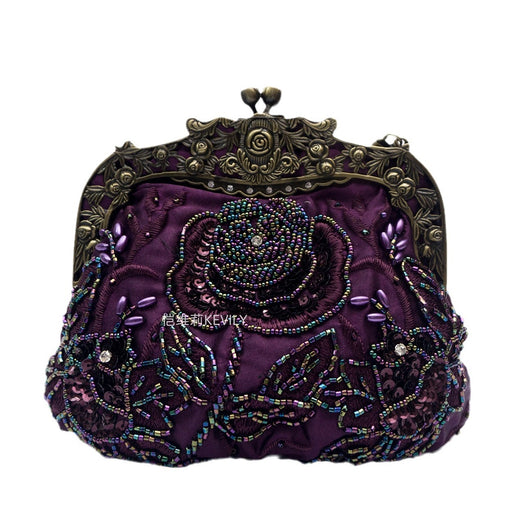 Bolso de Noche Vintage con Bordado de Rosas y Lentejuelas - Image 27