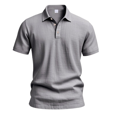 Polo Casual Británico Hombre con Cuello Solapa y Cierre de Hebilla en Lino - Image 11