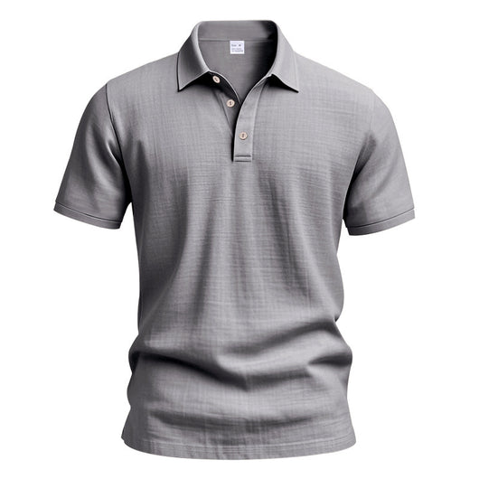 Polo Casual Británico Hombre con Cuello Solapa y Cierre de Hebilla en Lino - Image 11
