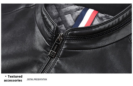 Chaqueta de Cuero Casual Acolchada para Hombre con Forro Polar - Image 34