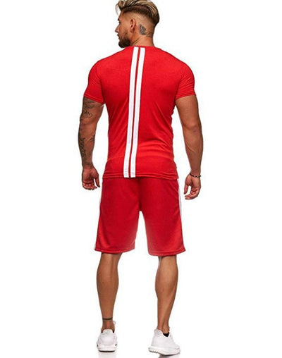 Conjunto Deportivo Hombre Rayas Casual - Shorts y Camiseta Europeo Americano - Image 11