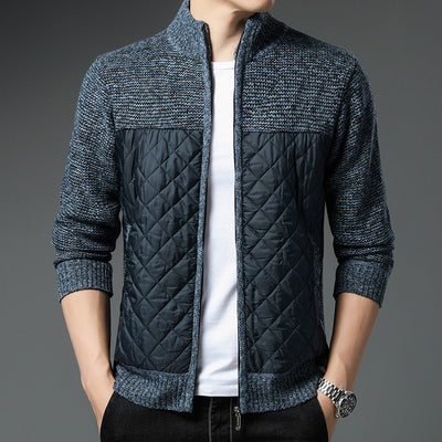 Cardigan Tejido de Invierno para Hombre con Cuello Tipo Mao - Image 3