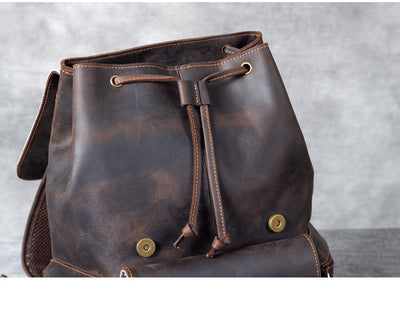 Mochila de Cuero Crazy Horse Estilo Retro para Hombre - Piel Vacuna Premium - Image 8