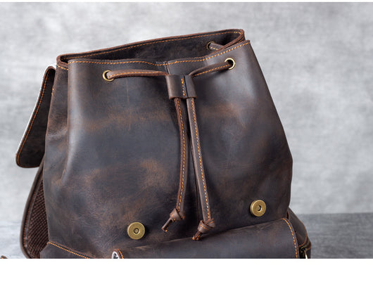 Mochila de Cuero Crazy Horse Estilo Retro para Hombre - Piel Vacuna Premium - Image 8