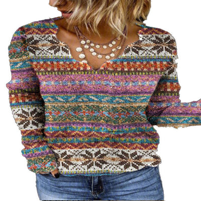 Camiseta Estampada Vintage para Mujer - Diseño Onda Cuello V - Image 10