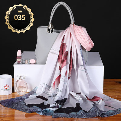 Chal Otoño Invierno Mujer Satén Liso Crepe Elegante - Image 31