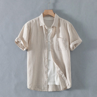 Camisa de Lino Suelta Manga Corta - Comodidad Casual - Image 7