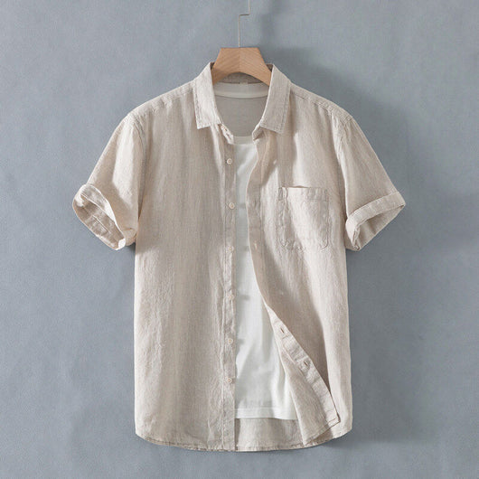 Camisa de Lino Suelta Manga Corta - Comodidad Casual - Image 7