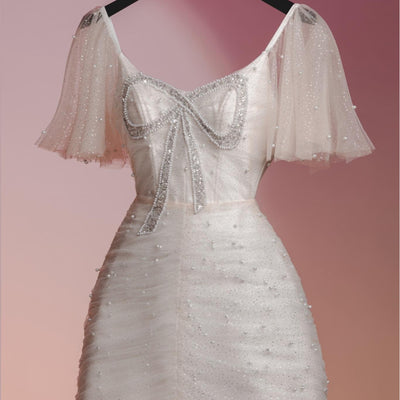 Vestido Elegante con Moño y Strass Cintura Alta Efecto Reductor - Image 5