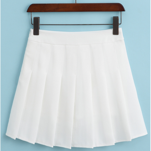 Falda Plisada Blanca de Cintura Alta Estilo Colegiala Japonesa - Image 20