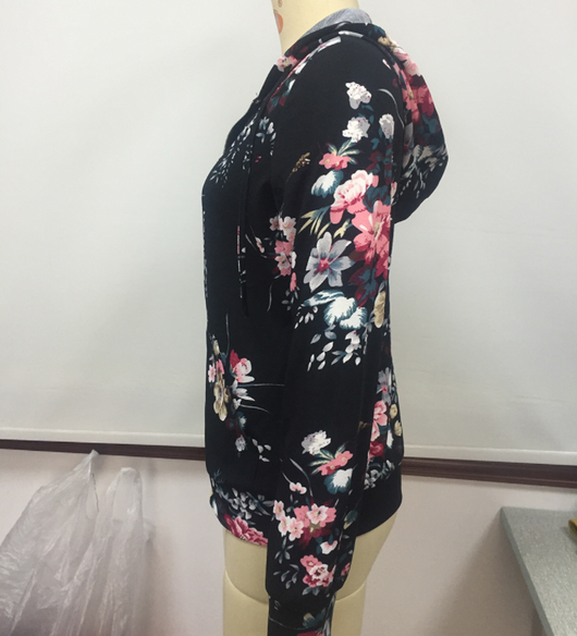 Chamarra Cardigan Cremallera con Sudadera Estampada con Capucha - Image 9