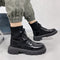 Botas Martin Plataforma Estilo Británico Caña Alta