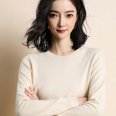 Suéter Slim-fit Coreano para Mujer Cuello Redondo - Image 11