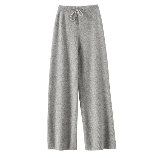 Pantalones de Lana Cintura Alta Relajados de Corte Recto - Image 4