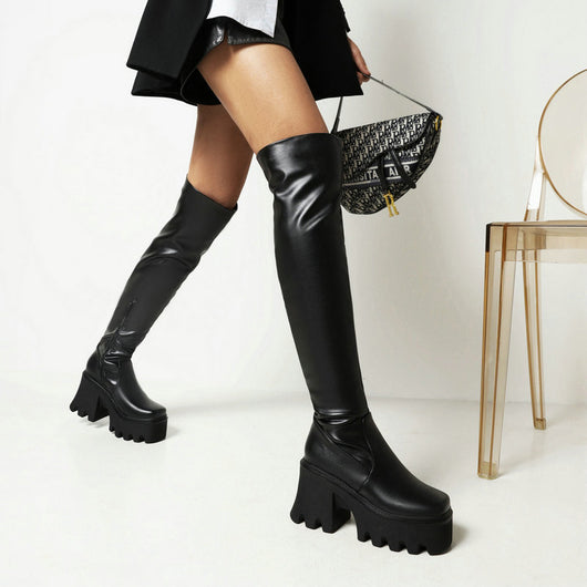Botas Altas de Caballero con Tacón Grueso - Colección Otoño Invierno - Image 11