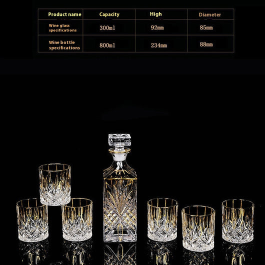 Juego de Copas de Cristal para Whisky y Vino con Detalles Dorados - Image 12