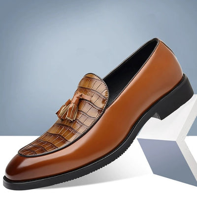 Zapatos de Cuero Estilo Británico Punta Fina Slip-On para Hombre - Image 3