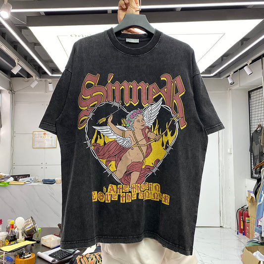 Playera Cupido de Verano Estilo Urbano Europeo y Americano