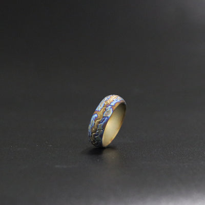 Anillo de Titanio con Patrón de Llanta para Hombre - Image 9