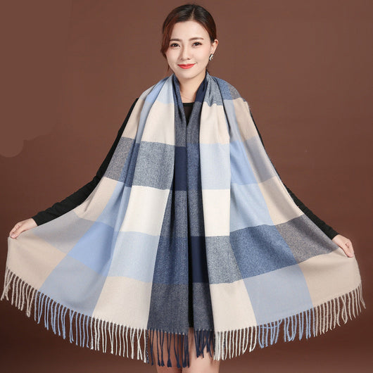 Bufanda de Cachemira Cuadros Británica Doble Faz para Mujer 200x70cm - Image 4