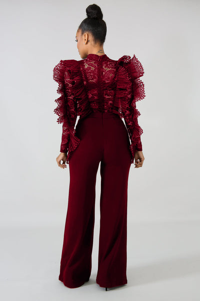 Jumpsuit de Encaje Fruncido con Efecto Transparencia - Image 5