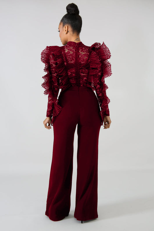 Jumpsuit de Encaje Fruncido con Efecto Transparencia - Image 5