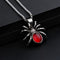 Collar Colgante Araña Viuda Negra Gótico Punk Vintage para Hombre con Cristal Rojo Grande