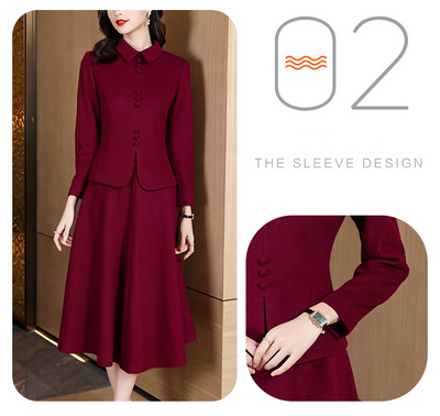 Traje de Lana para Mujer Estilo Occidental Falda Dos Piezas - Image 11
