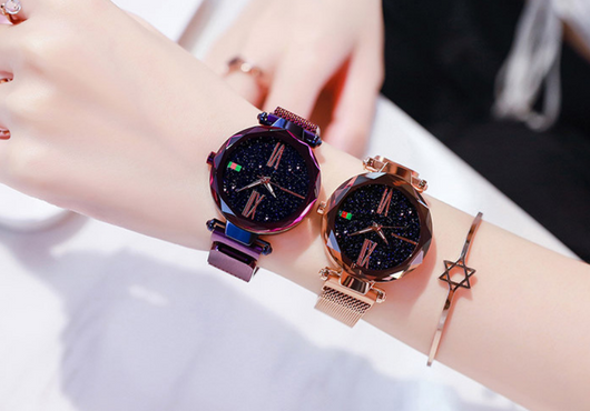 Reloj Mujer Cielo Estrellado con Malla Magnética y Cristal de Cuarzo - Image 3