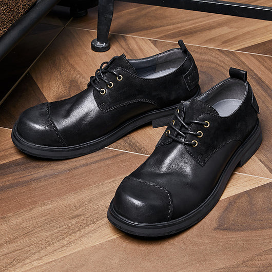 Zapatos de Cuero Genuino Hechos a Mano Estilo Británico Otoñal para Hombre - Image 4