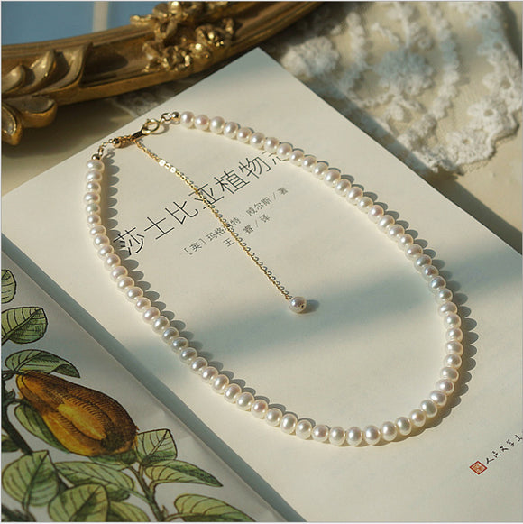 Collar de Perla Natural con Plata de Ley Hecho a Mano