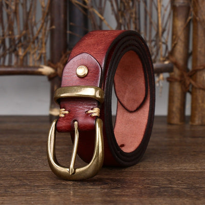 Cinturón de Cuero Vintage con Hebilla de Pasador - Piel Curtida Envejecida - Image 18