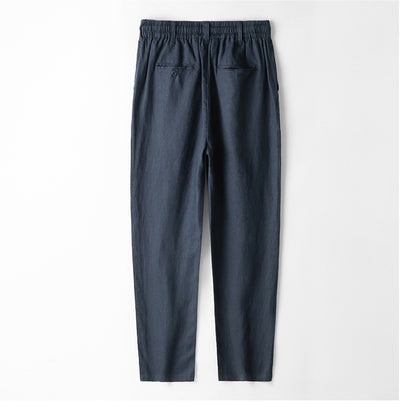 Pantalones de Lino Hombre Talla Grande Cintura Elástica Ajuste Suelto - Image 13