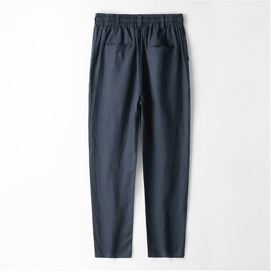 Pantalones de Lino Hombre Talla Grande Cintura Elástica Ajuste Suelto - Image 13