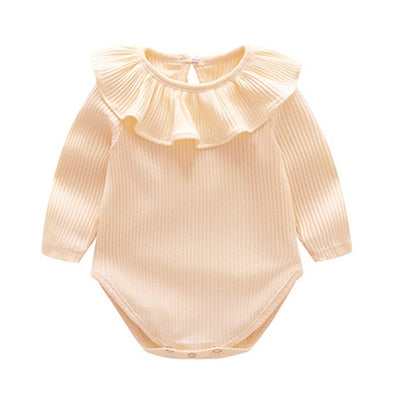 Pelele Tejido para Bebé Niña Manga Larga con Cuello Volante Loto - 5 Colores - Image 2