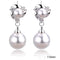 Tassel Clip Sterling Silver Pearl Earrings For Women Small Silver B