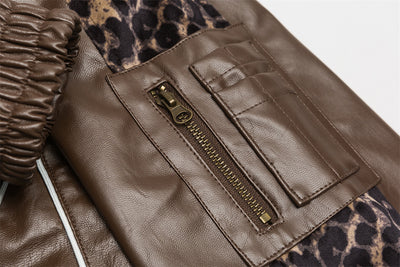 Chaqueta de Cuero PU con Detalles Leopardo - Image 24