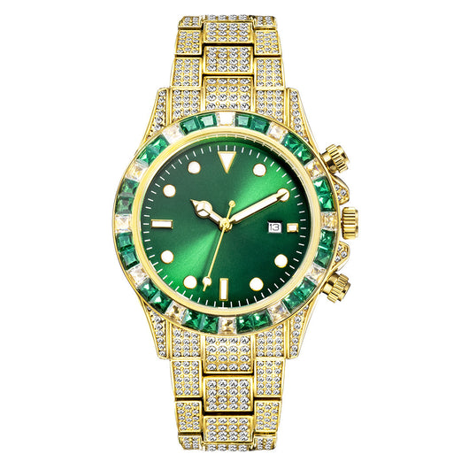 Reloj de Cuarzo Luminoso con Diamantes y Patrón Solar Bicolor - Image 13