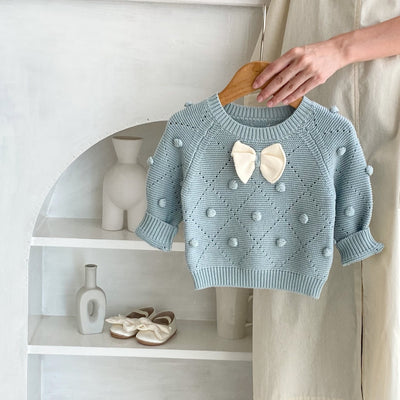 Blusa Infantil de Algodón con Moño y Mangas Largas - Image 2
