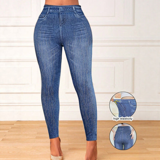 Leggings Estampados Tipo Denim Versátiles y Modernos