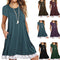 Vestido Talla Grande con Panel de Encaje y Cuello Redondo