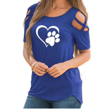 Playera Cuello Redondo con Estampado de Corazones