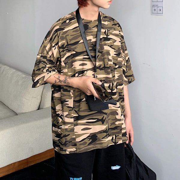 Playera Camuflaje de Manga Corta para Hombre - Estilo Verano