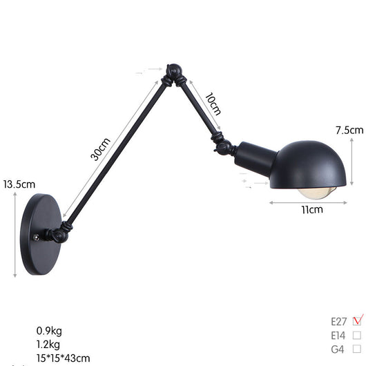 Lámpara de Pared Industrial de Hierro Forjado con Brazo Extensible para Restaurante y Bar - Image 19