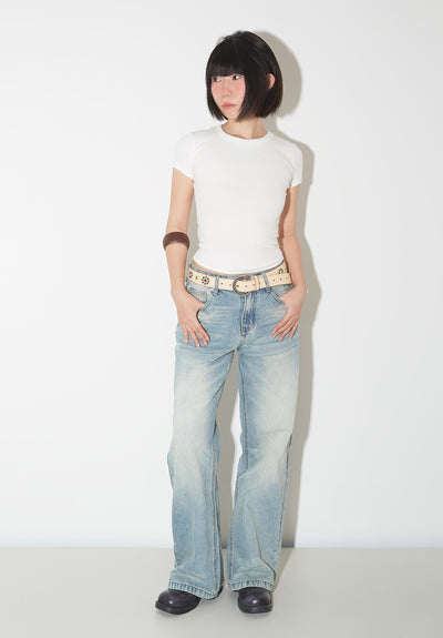 Pantalones Vaqueros de Pierna Ancha Cintura Alta para Mujer - Image 34