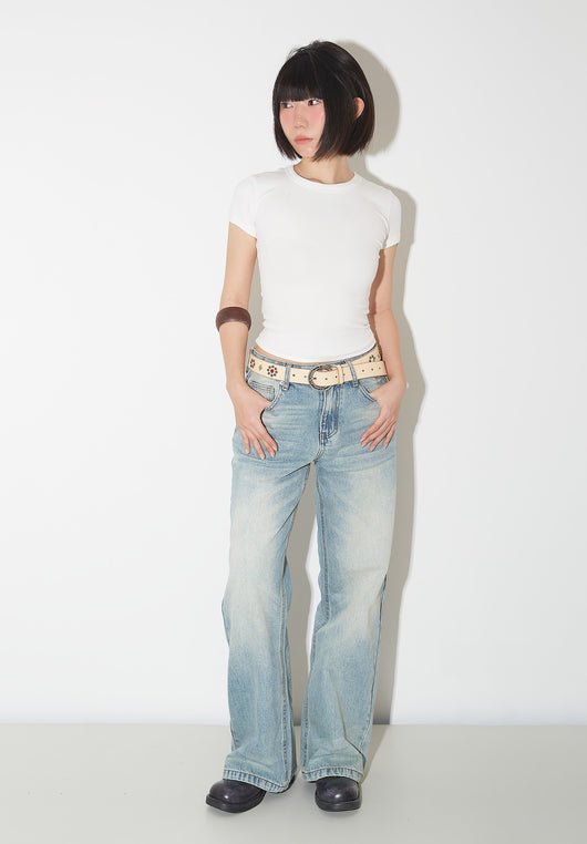 Pantalones Vaqueros de Pierna Ancha Cintura Alta para Mujer - Image 34