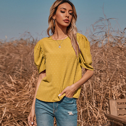 Blusa Suelta de Color Liso Versátil para Combinar - Image 8
