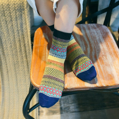 Calcetines de Algodón con Diseño Tricolor - Image 8
